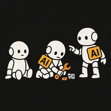 Illustration of an AI constructing a website